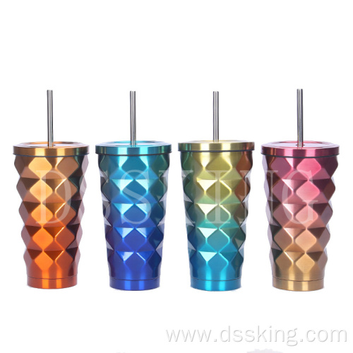 Gradient stainless steel straw cup